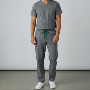 FIGS Axim Cargo Scrub Pants Men's Sz XL Graphite Gray Heathcare Stretch Comfort